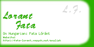 lorant fata business card