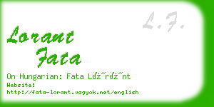 lorant fata business card